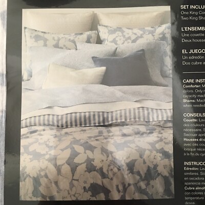 Lauren Ralph Lauren Willa Floral King Comforter Set Blue Stripe