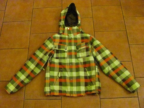 Skiing Burton Women's Green Orange Plaid Ski Jacket with Hood, Size Small - Picture 16 of 17