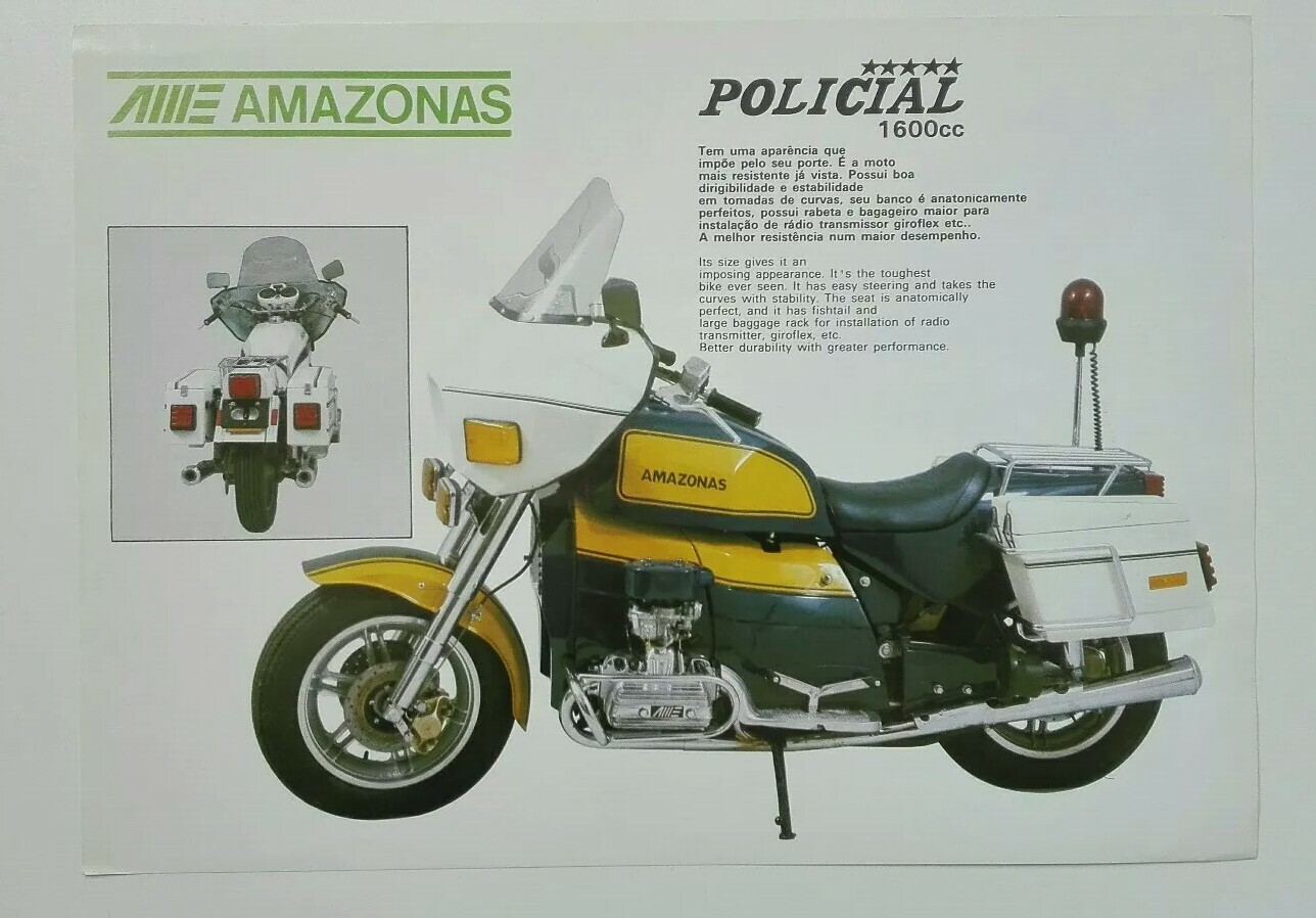 Catalogue Amazonas Moto de police en version bilingue anglais espagnol