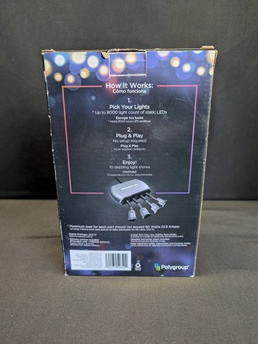 Lumations LED Light Wizard 4 Ports Plug & Play 10 Shows Remote Create Light Show - Picture 3 of 3
