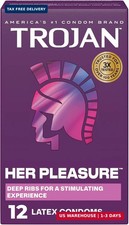 Trojan Her Pleasure Sensations Lubricated Condoms - 12 Count