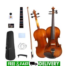 1 Set Acoustic violin 4/4 Size Handmade Ebony Frogged Bow Spruce Backpack Straps