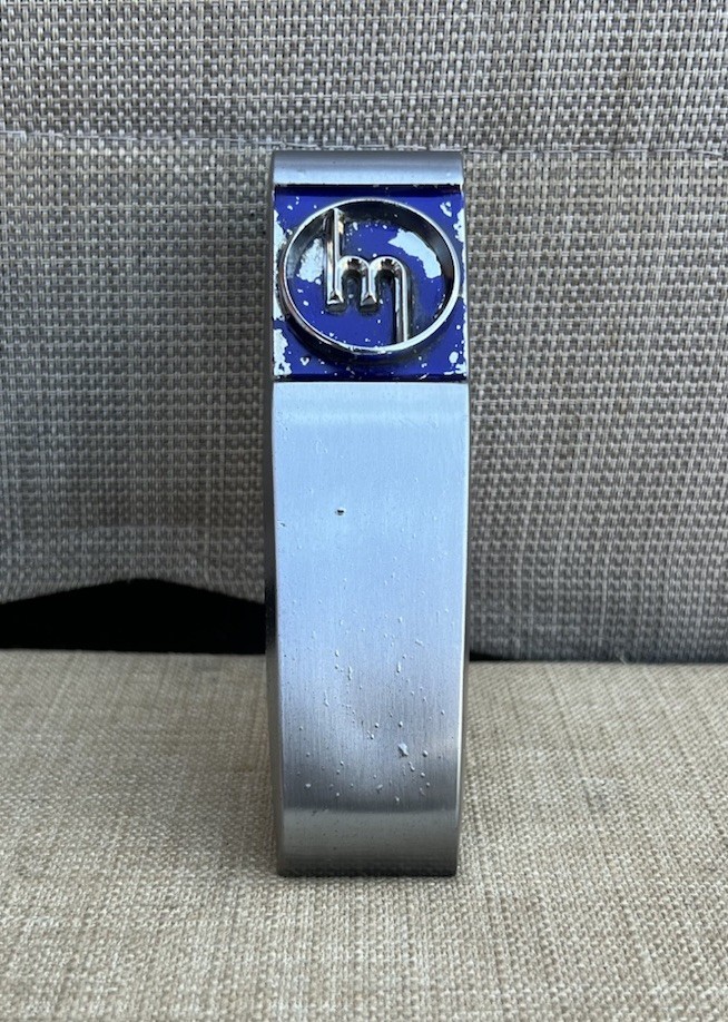 MAZDA 1970-74 CAPELLA 616 (1600 DELUXE) SEDAN GENUINE CHROME COFFIN GRILL BADGE!