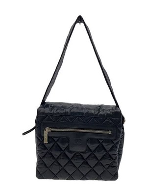 CHANEL Messenger Bag Coco Cocoon Nylon Logo BLK Nylon BLK