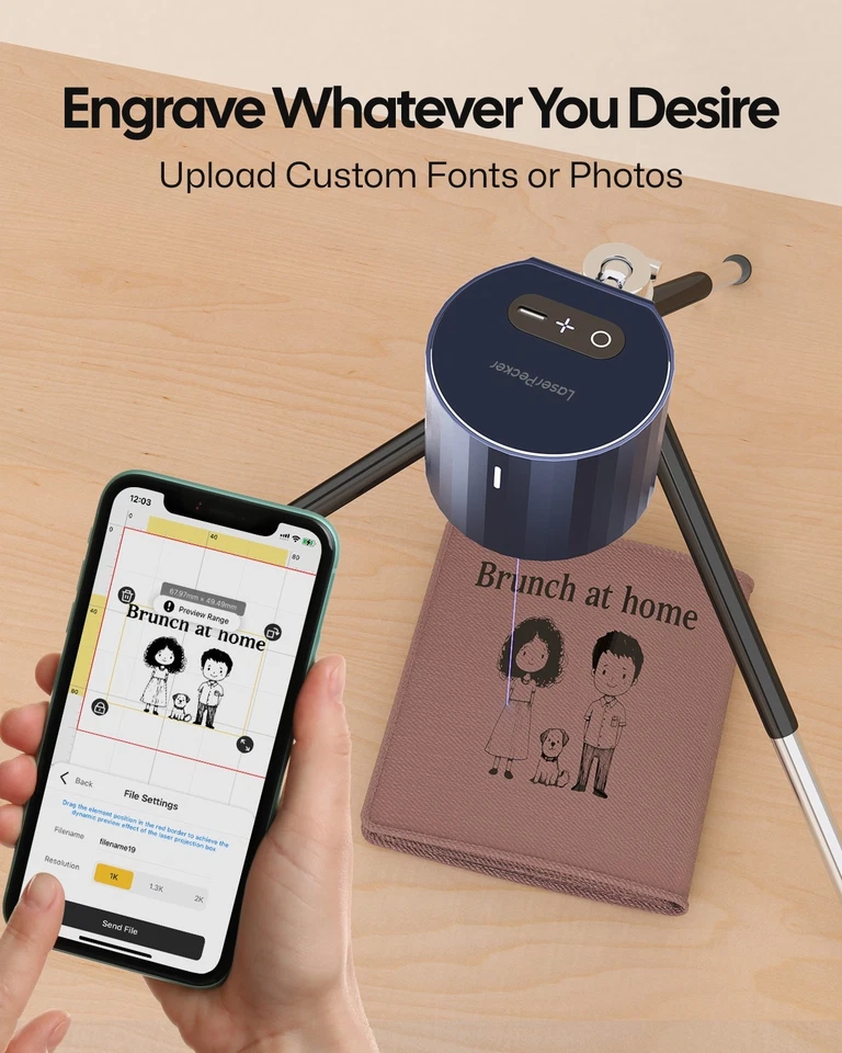 Refurbished LaserPecker LP1 Pro Laser Engraver Portable Engraving Machine Wood - Image 4 of 4