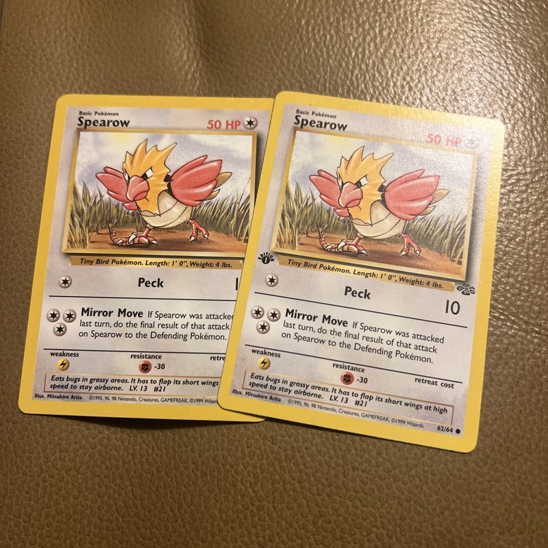 Pokémon TCG Spearow Jungle #62/64 2-Card Lot WOTC Vintage 1999 One 1st Edition
