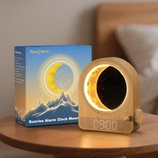 Sunrise Alarm Clock, White Noise Machine & Meteor Moonlight - 10 Soothing Sounds