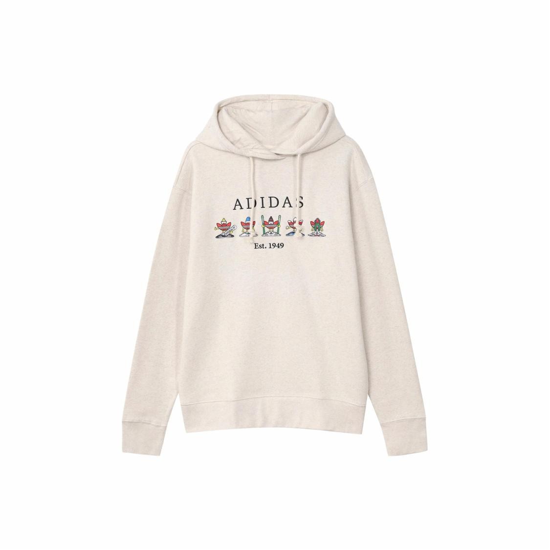 adidas Originals Trefoil Sports Hoodie Pullover Couple Style Yellow and White