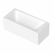 Image of Modern Bathroom Single & Double Ended Straight Bath Gloss White Acrylic Bathtub