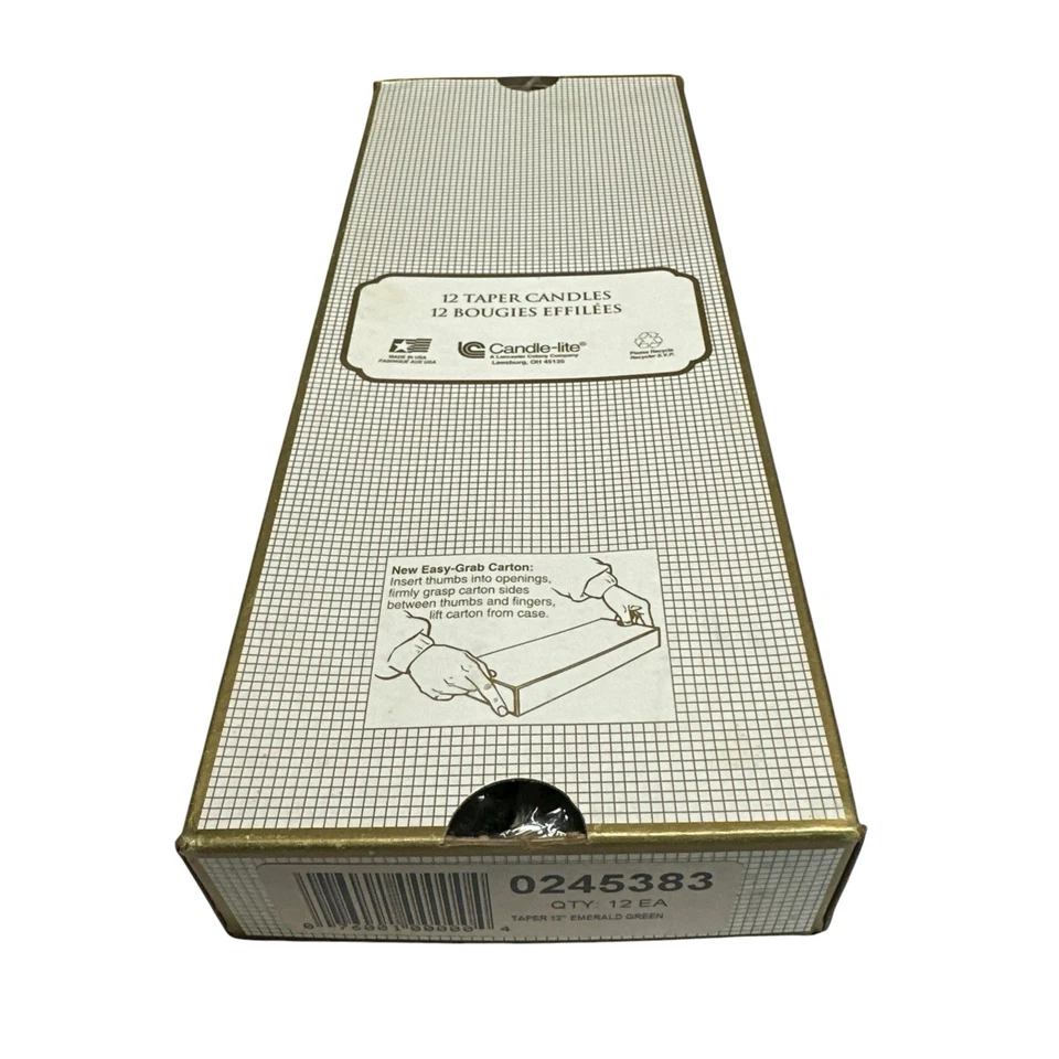 "Juego de 12 velas cónicas Candle-Lite - 12"" - verde esmeralda - hechas en EE. UU." Foto 3 de 3