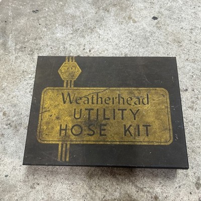 Vintage Weatherhead Utility Hose Repair Kit Store Display Metal Storage Box