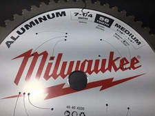 MILWAUKEE 7-1/4 ALUMINUM METAL CUTTING CARBIDE CIRCULAR SAW BLADE 56T 48-40-4335