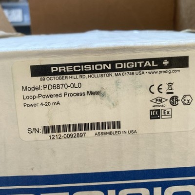 PRECISION DIGITAL PD6870-0L0 LOOP POWERED PROCESS METER
