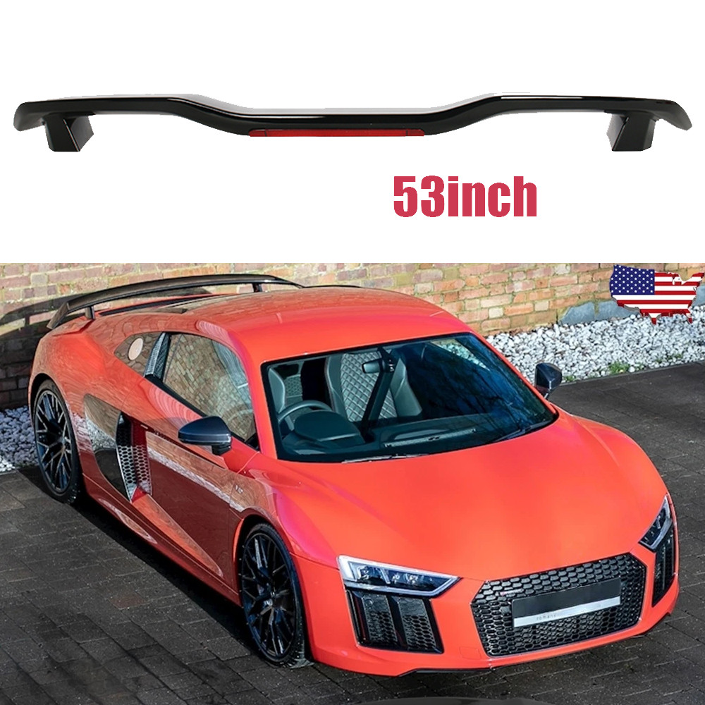 Gloss Black Rear Trunk Spoiler Lip Roof Tail Wing 53" For Audi R8 Coupe 2020-24