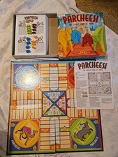Y2K PARCHEESI 2001 Classic Vintage India Board Game Hasbro USA Made Players FUN!