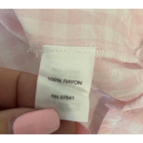 J Jill Top Shirt Pink and White Check Large Long Sleeve Button Up (b) - Picture 6 of 6