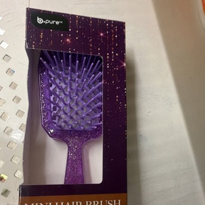 b.pure Mini Hair Brush Purple Glitter Plastic Rectangular Unisex
