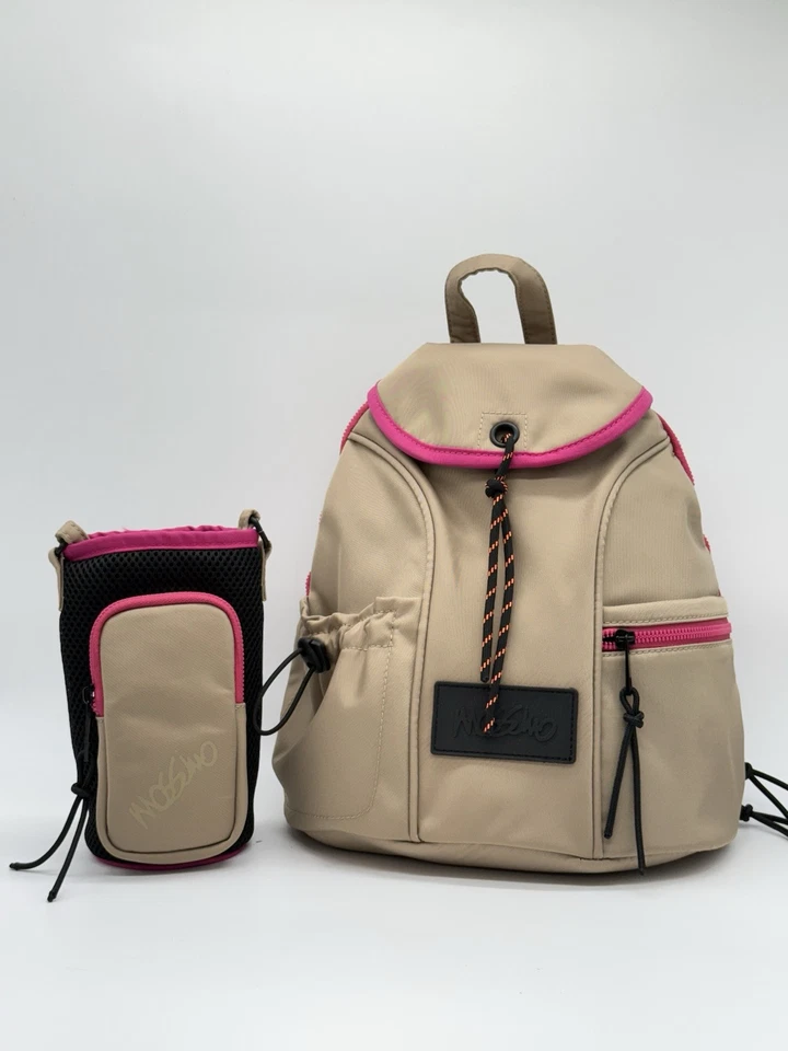 Mossimo Unisex Khaki/Pink Mini Nylon Backpack With Phone Holder W/ Phone Holder - Image 2 of 4