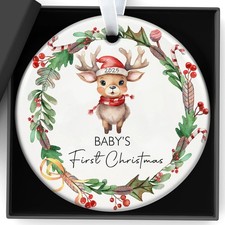 Baby's First Christmas Ornament 2025 My 3 Inch White
