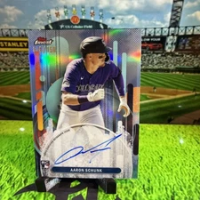 2025 Topps Finest Aaron Schunk RC Rookie Sky Blue Refractor Auto /150 Autograph