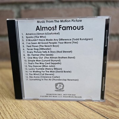 RARE ADVANCE CD PROMO: Almost Famous (Music From The Motion Picture) SKG 2000