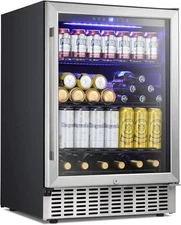 24 Inch Beverage Refrigerator, 180 Cans Capacity Built-In Beverage Cooler- Fit P