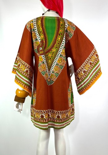 1970s vintage cotton kaftan / smock dress / 60s / Festival / Hippie / wizard slv - Picture 9 of 9