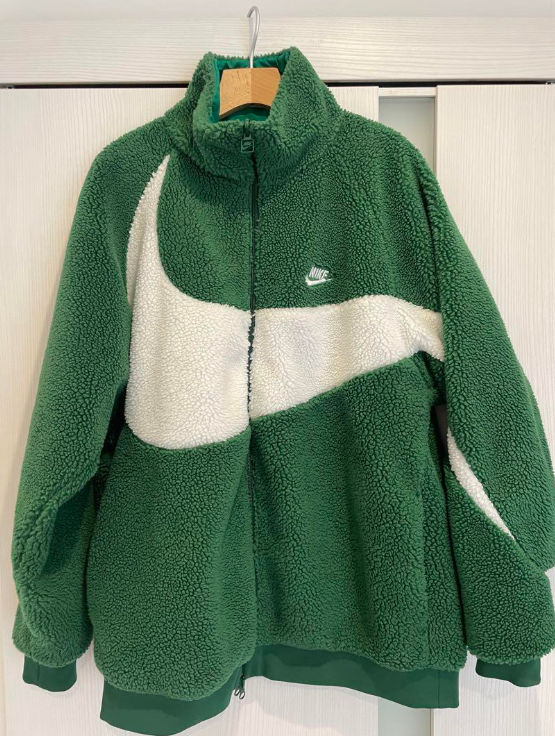 Nike Big Swoosh Reversible Boa Jacket fleece jacket Green Size XXL