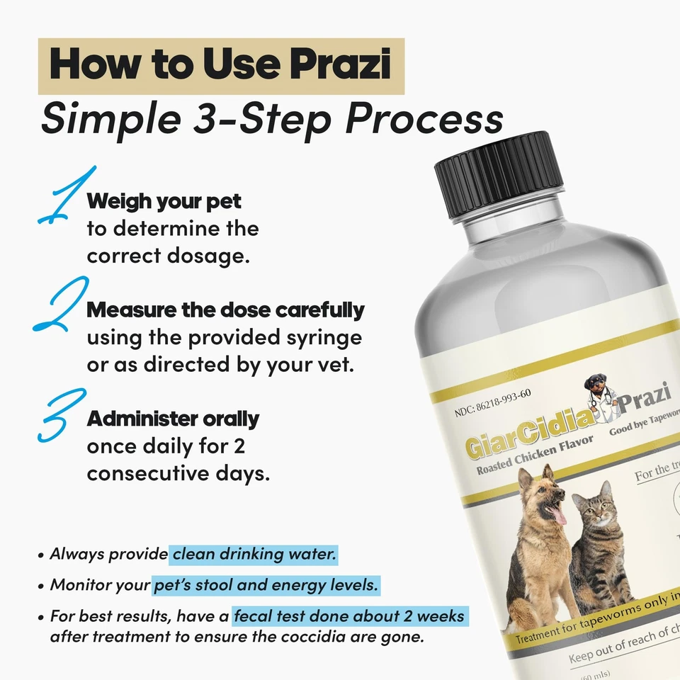 Diga adeus às tênias em cães e gatos com prazi por líquido 60 mls - Inc... - Imagem 4 de 4