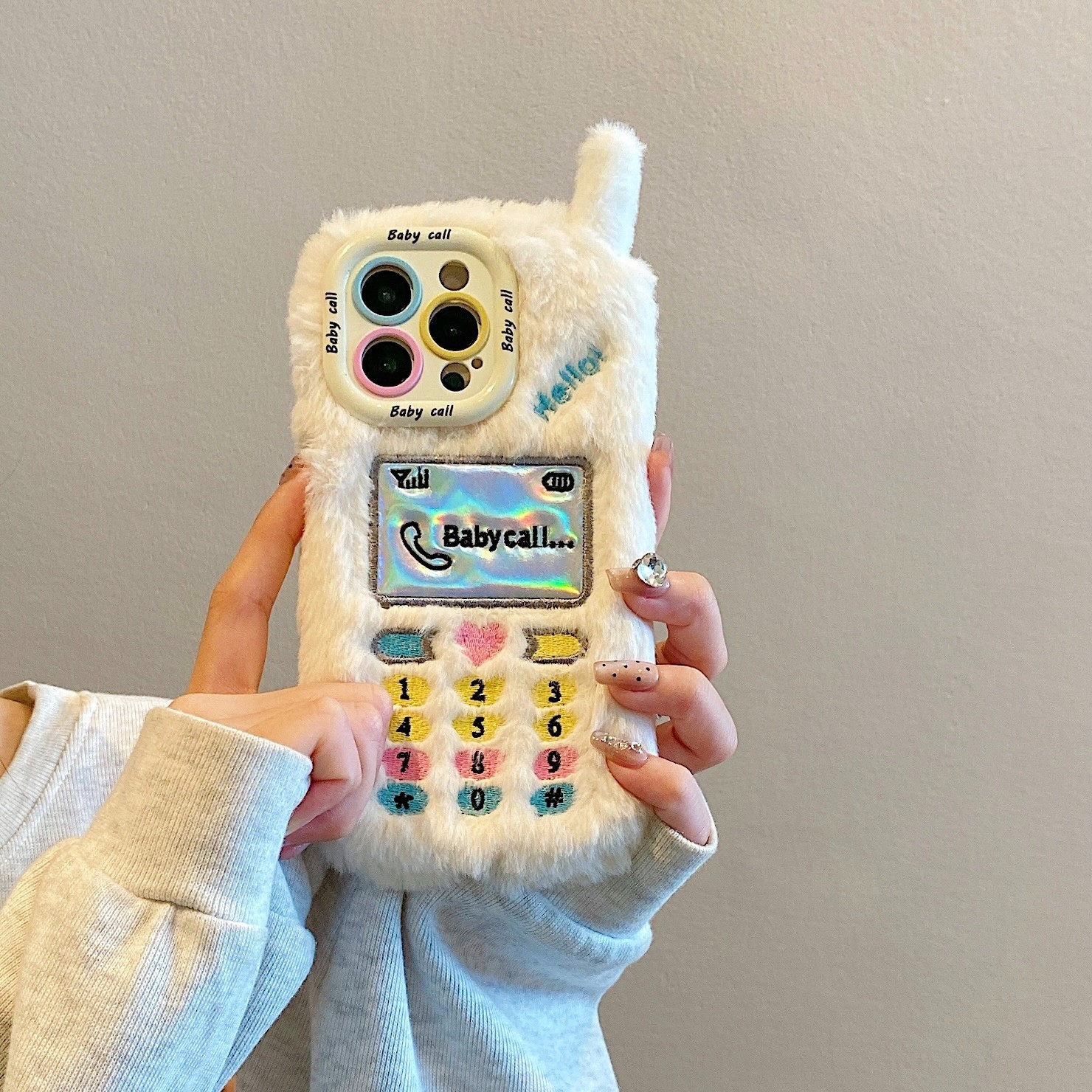 Case For iPhone Samsung Interesting Girl Warm Plush Fluffy L