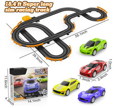 Slot Car Race Track Sets with 4 High-Speed Slot Cars, Battery or Electric Car Tr