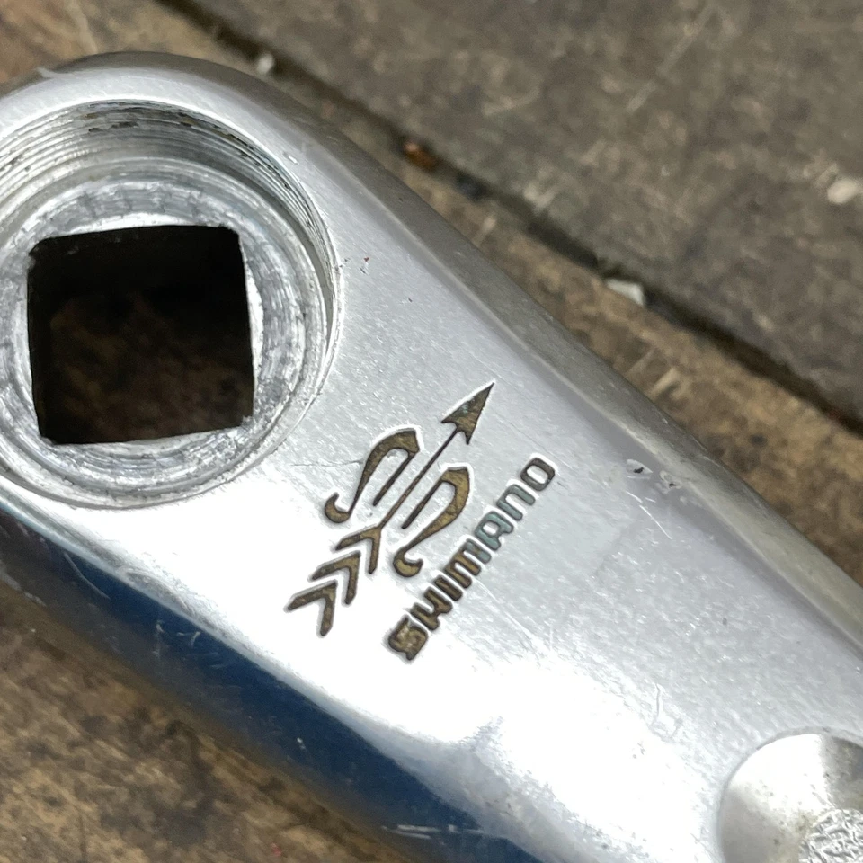 Juego de brazos de manivela vintage Shimano flecha dorada BMX carretera FC-S105 170 mm 130 BCD Japón Foto 2 de 4