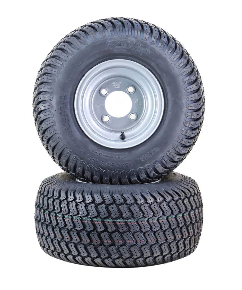 WANDA Lawn Mower Tire & wheel 18X8.5-8 4-Ply with 4x4" Silver Wheel-13028,SET 2 - Image 2 of 3
