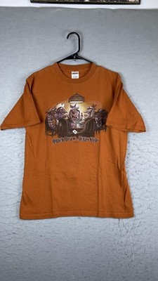 Vintage Anvil Shirt Mens Medium Orange Quick Draw Texas Poker Tee T-Shirt