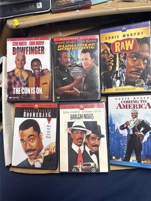 Eddie Murphy DVD Lot of 8 - Raw, Boomerang, Bowfinger, Coming To America, Showti