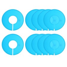 10Pcs Clothes Dividers, Round Clothing Rack Size Dividers, Light Blue