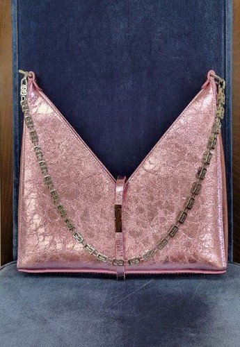 Givenchy Cut Out Pink Leather Crossbody Bag with G-Chain and Straps