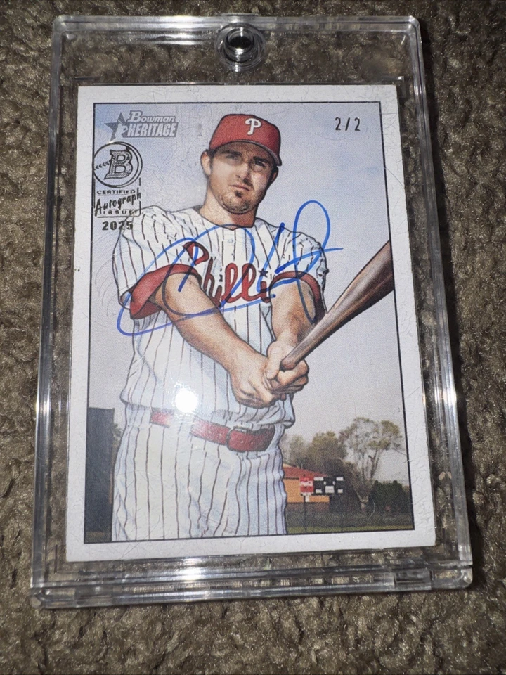 L@@k 2007 /2025 Bowman Heritage Chase Utley buy back auto.#193 auto RARE 1/2 SSP - Image 2 of 3