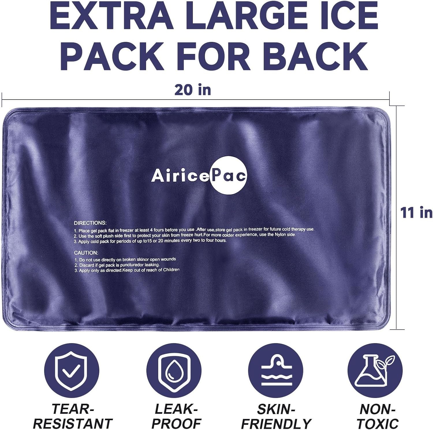 Extra Large Gel Flexible Back Ice for Injuries Reusable Multi Sizes ...