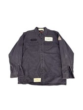 Vtg Bulwark heavy button up workwear Shirt mechanic flame resistant Sz L