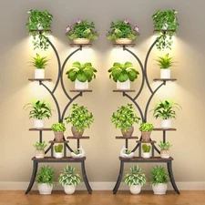 2Pcs Plant Stands with Grow Light 60" Tall Indoor Plant Rack Flower Holder Rack