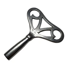 Antique Large German Winding Clock Key Ornate Silver Tone