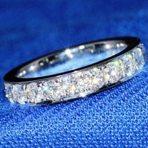 2CT Round Diamond Eternity Band Annniversary Wedding Ring 14K White Gold Finish