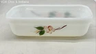 Fire-King Dogwood Rectangular Baking Dish Loaf Pan Milk Glass Vintage 1960s