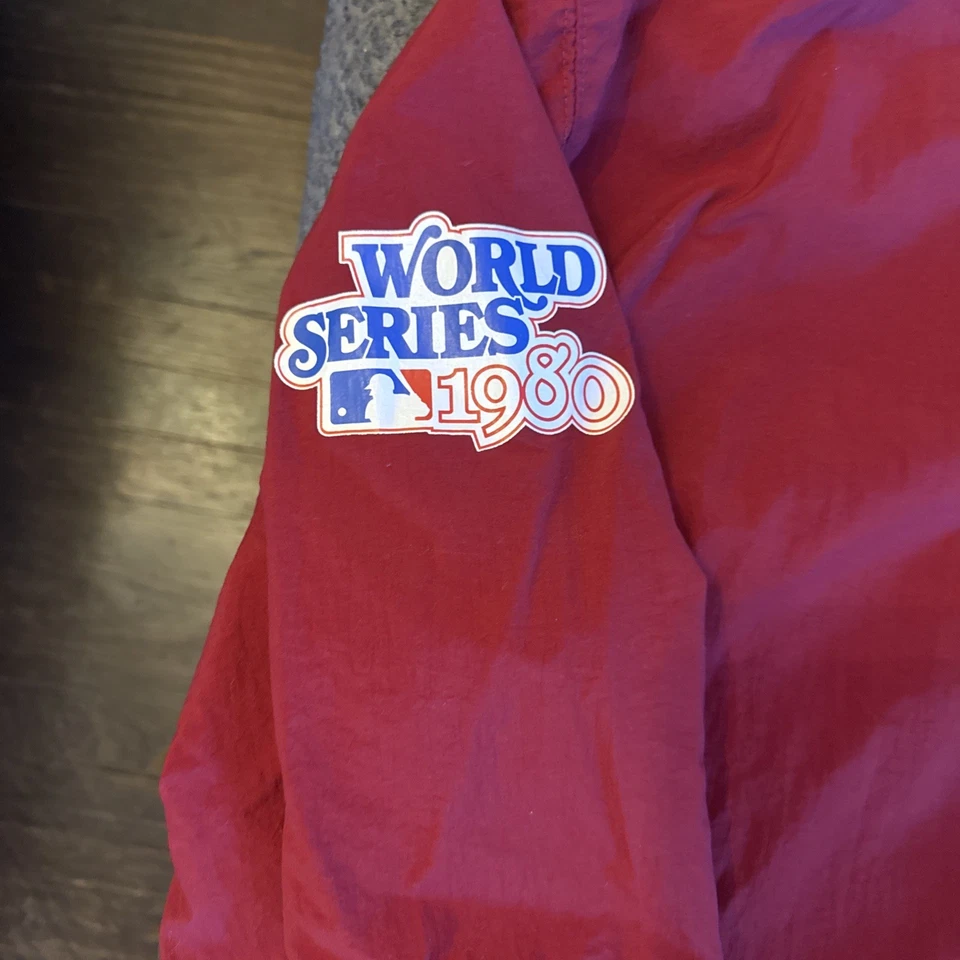 Mitchell And Ness cooperstown Vintage 1980 Phillies Light Zip Up Jacket Men’s XL - Image 3 of 4