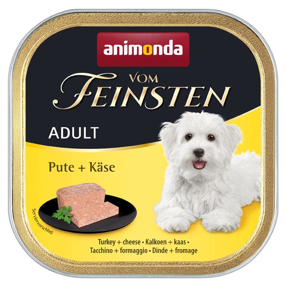 Animonda Vom Feinsten Adult Pute + KäSe 22X 150 G Hundefutter Nassfutter-image
