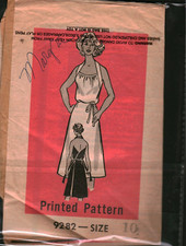 9282 Vintage Mail Order Sewing Pattern 1970's Halter Style Dress Tie Waist 10