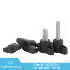 M4-M8 Thumb Screws Tee Wing Knob Plastic Head A2 stainless Hand Grip Knob Bolts