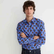 $89 J. CREW Vintage twill shirt in print  new with tag xL