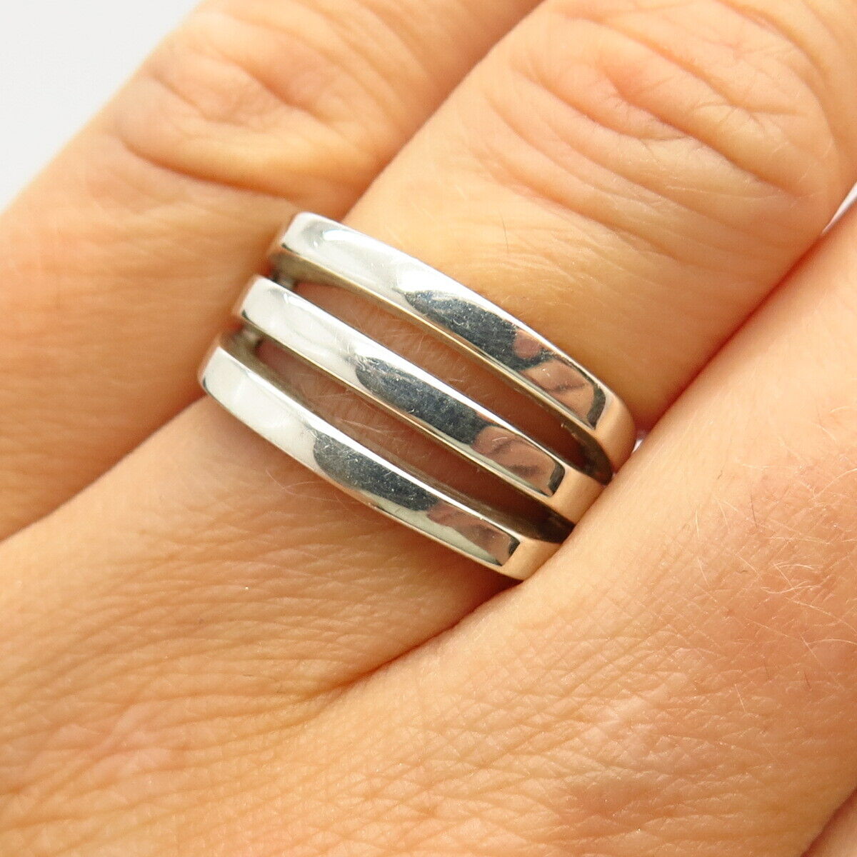 925 Sterling Silver Cutout Striped Design Ring Size 6 3/4 | eBay 925 Sterling Silver Cutout Striped Design Ring Size 6 3/4 | eBay
